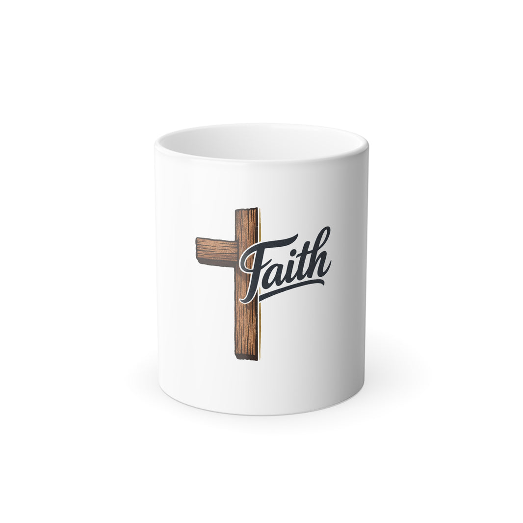 Faith Cross Color-Changing Coffee Mug — 11oz Inspirational Christian Gift