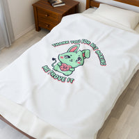 Thank You For Not Making Me Prove It Velveteen Plush Blanket | kawaii threat, soft grunge cute
