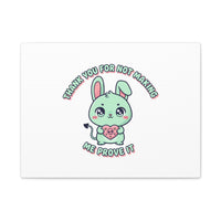 Cute Menacing Bunny Canvas | Soft Threat kawaii, pastel sarcastic art