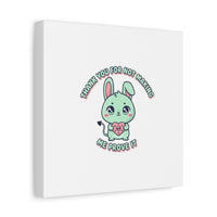 Cute Menacing Bunny Canvas | Soft Threat kawaii, pastel sarcastic art