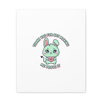 Cute Menacing Bunny Canvas | Soft Threat kawaii, pastel sarcastic art