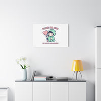 Please Be Nice Kawaii Threat Canvas | pastel cute menacing art