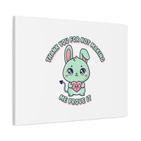 Cute Menacing Bunny Canvas | Soft Threat kawaii, pastel sarcastic art