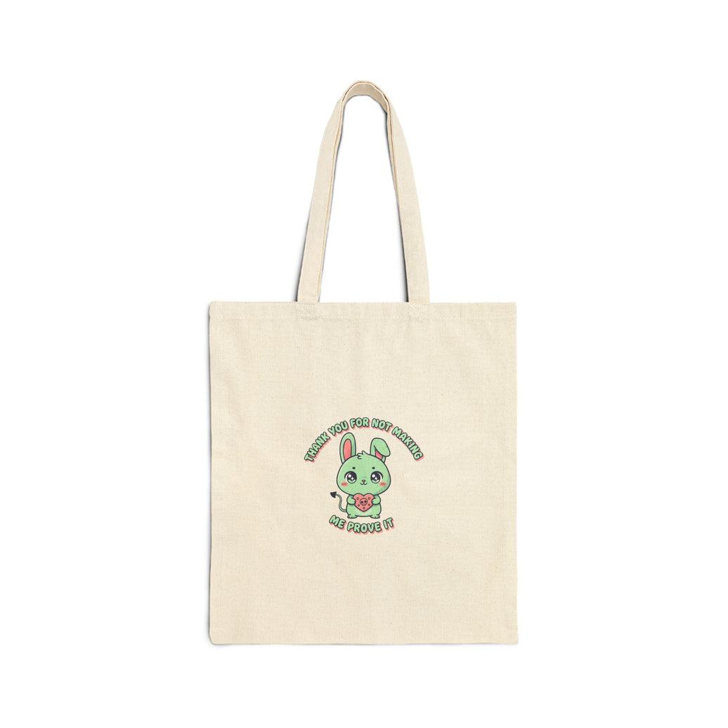 Cute Menacing Bunny Tote | Soft Threat kawaii grunge, pastel mint canvas