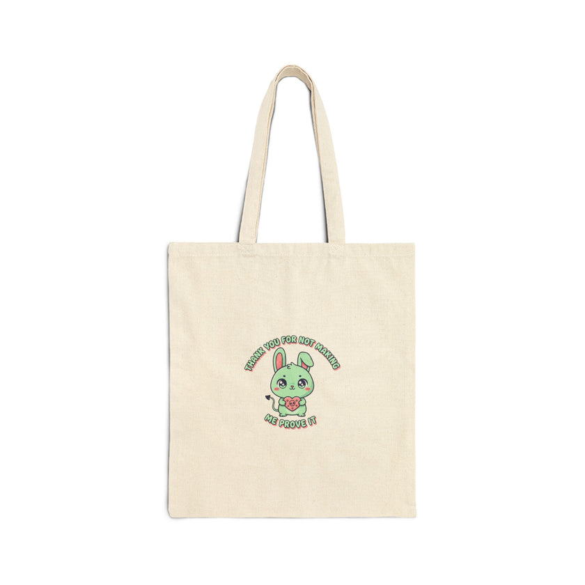 Cute Menacing Bunny Tote | Soft Threat kawaii grunge, pastel mint canvas