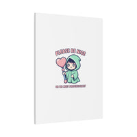 Please Be Nice Kawaii Threat Canvas | pastel cute menacing art