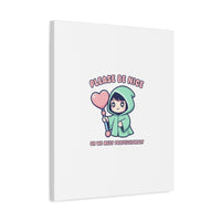 Please Be Nice Kawaii Threat Canvas | pastel cute menacing art