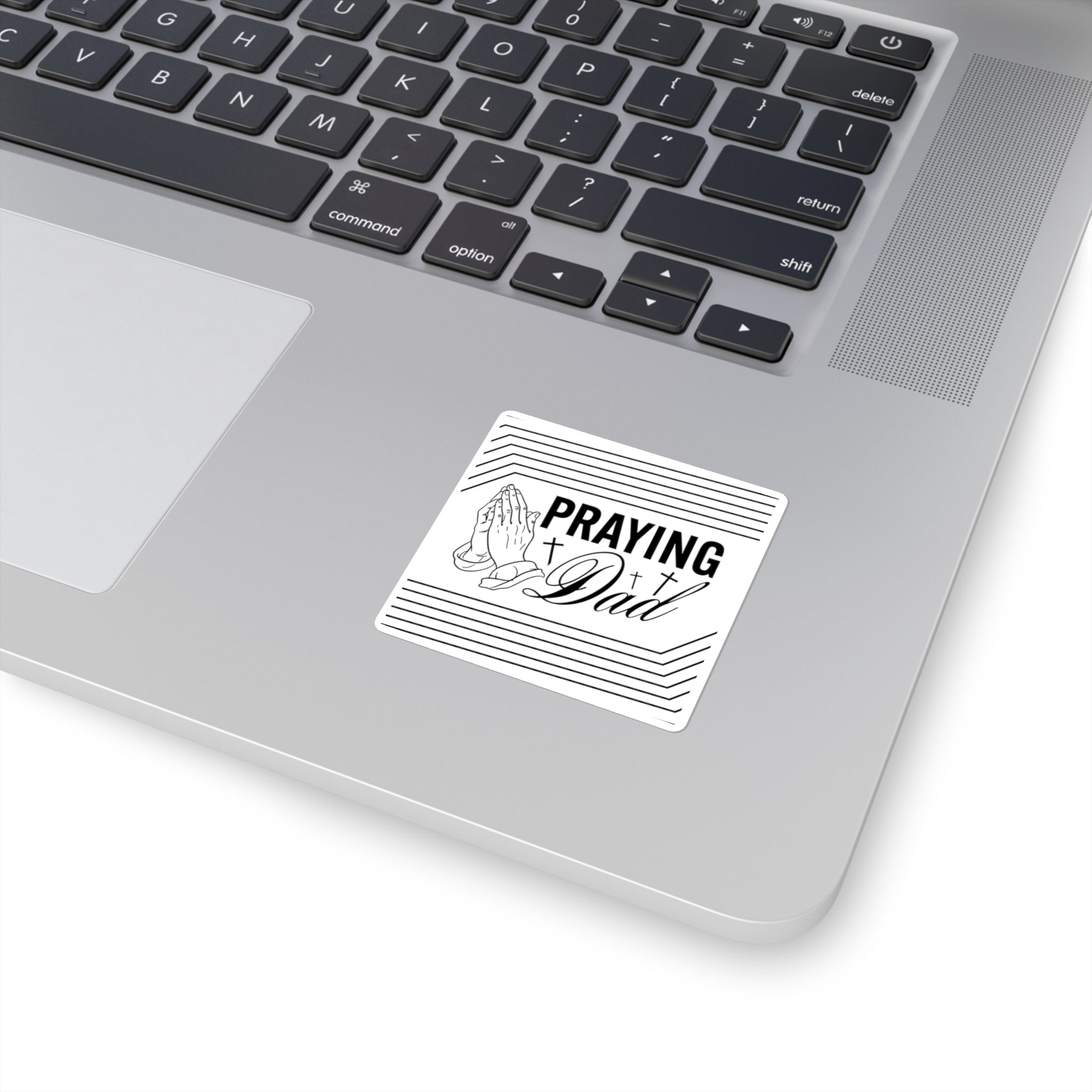 Praying Dad Square Sticker Christian Dad Gift