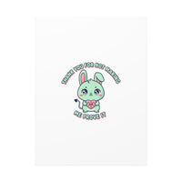 Cute Menacing Bunny Canvas | Soft Threat kawaii, pastel sarcastic art
