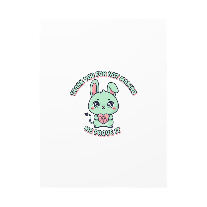 Cute Menacing Bunny Canvas | Soft Threat kawaii, pastel sarcastic art