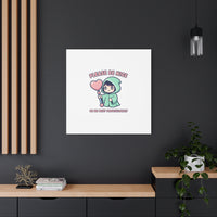 Please Be Nice Kawaii Threat Canvas | pastel cute menacing art