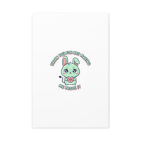 Cute Menacing Bunny Canvas | Soft Threat kawaii, pastel sarcastic art