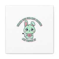 Cute Menacing Bunny Canvas | Soft Threat kawaii, pastel sarcastic art