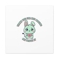 Cute Menacing Bunny Canvas | Soft Threat kawaii, pastel sarcastic art