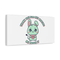 Cute Menacing Bunny Canvas | Soft Threat kawaii, pastel sarcastic art