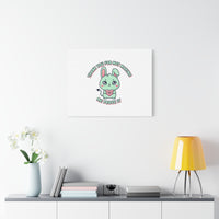 Cute Menacing Bunny Canvas | Soft Threat kawaii, pastel sarcastic art