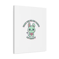 Cute Menacing Bunny Canvas | Soft Threat kawaii, pastel sarcastic art