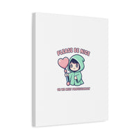 Please Be Nice Kawaii Threat Canvas | pastel cute menacing art
