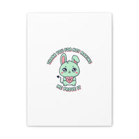 Cute Menacing Bunny Canvas | Soft Threat kawaii, pastel sarcastic art