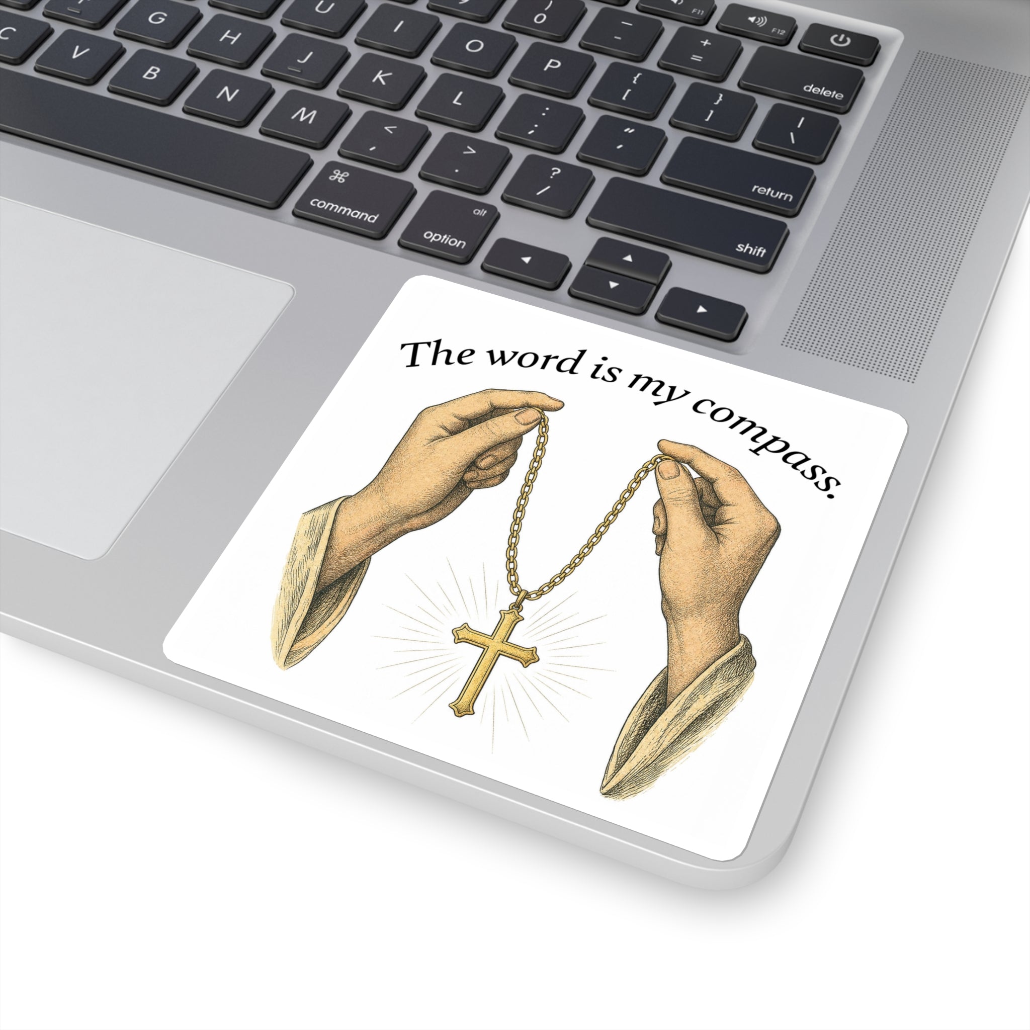 The Word Is My Compass Square Sticker Pastor Gift