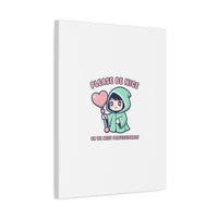 Please Be Nice Kawaii Threat Canvas | pastel cute menacing art