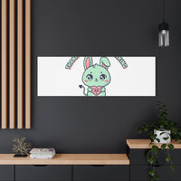 Cute Menacing Bunny Canvas | Soft Threat kawaii, pastel sarcastic art