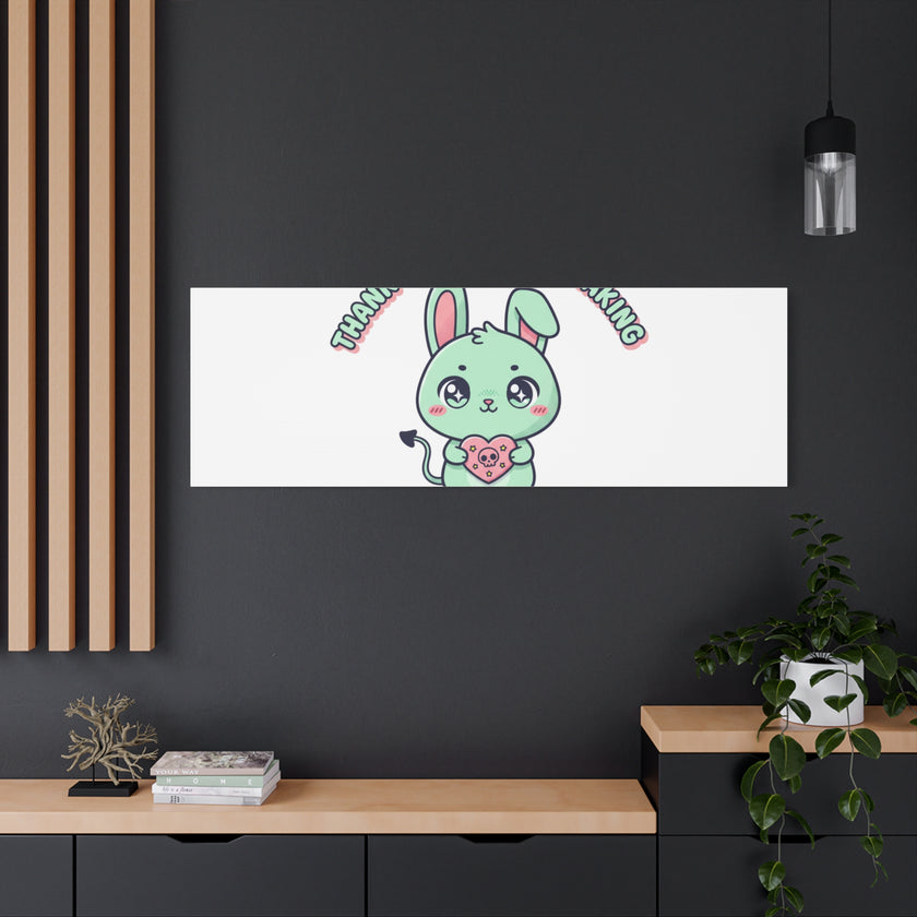 Cute Menacing Bunny Canvas | Soft Threat kawaii, pastel sarcastic art