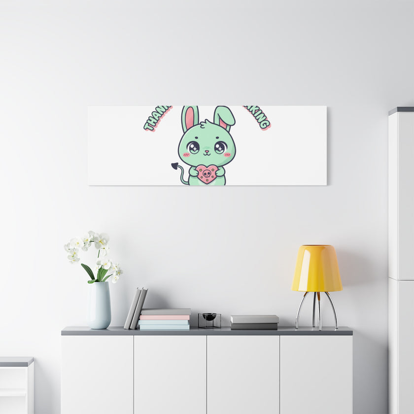 Cute Menacing Bunny Canvas | Soft Threat kawaii, pastel sarcastic art