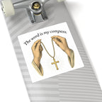 The Word Is My Compass Square Sticker Pastor Gift