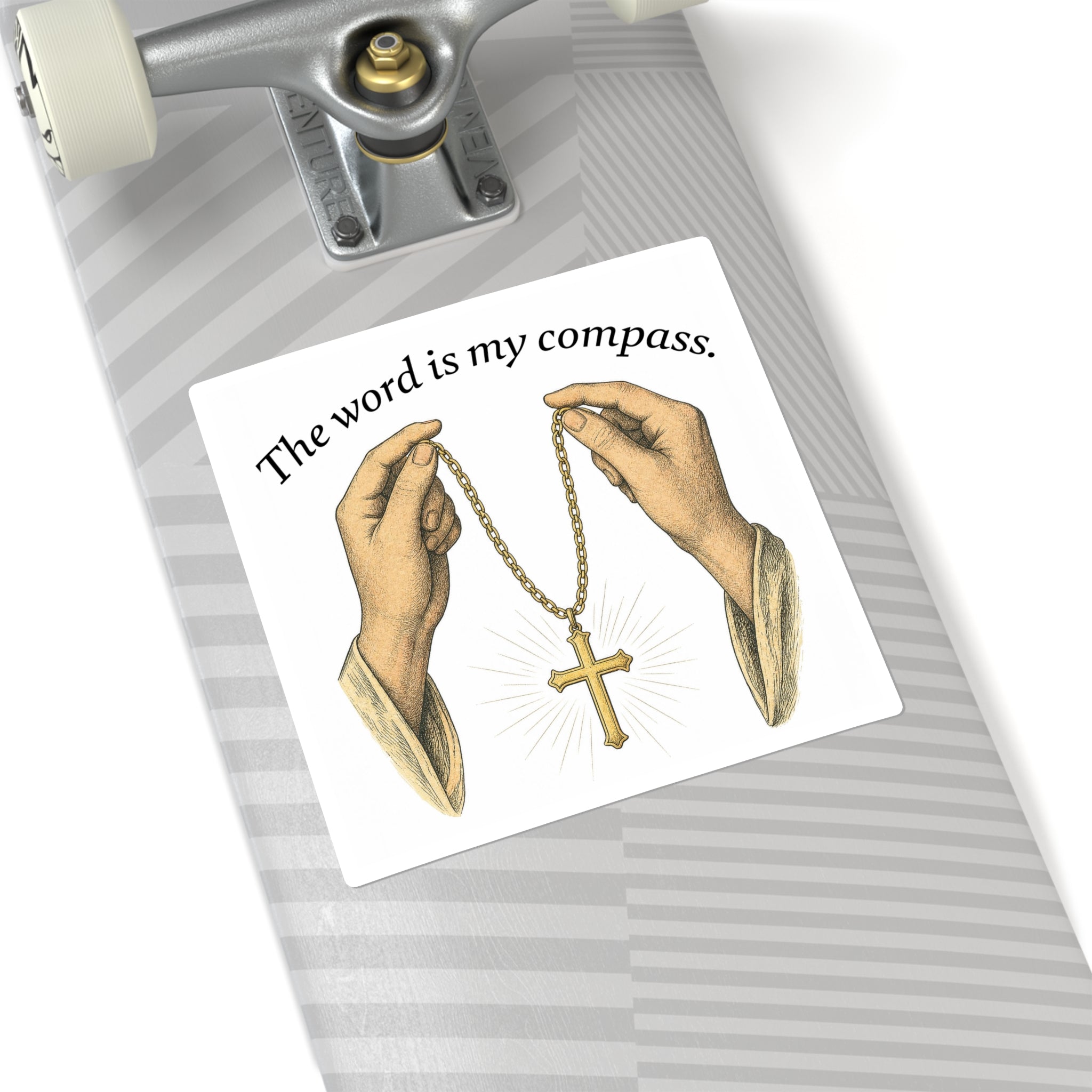 The Word Is My Compass Square Sticker Pastor Gift