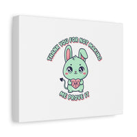 Cute Menacing Bunny Canvas | Soft Threat kawaii, pastel sarcastic art