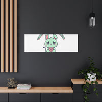 Cute Menacing Bunny Canvas | Soft Threat kawaii, pastel sarcastic art