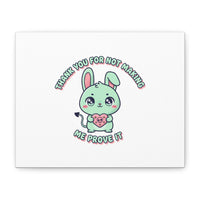 Cute Menacing Bunny Canvas | Soft Threat kawaii, pastel sarcastic art
