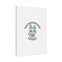 Cute Menacing Bunny Canvas | Soft Threat kawaii, pastel sarcastic art