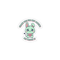 Cute Menacing Bunny Sticker | Soft Threat kawaii, pastel sarcastic