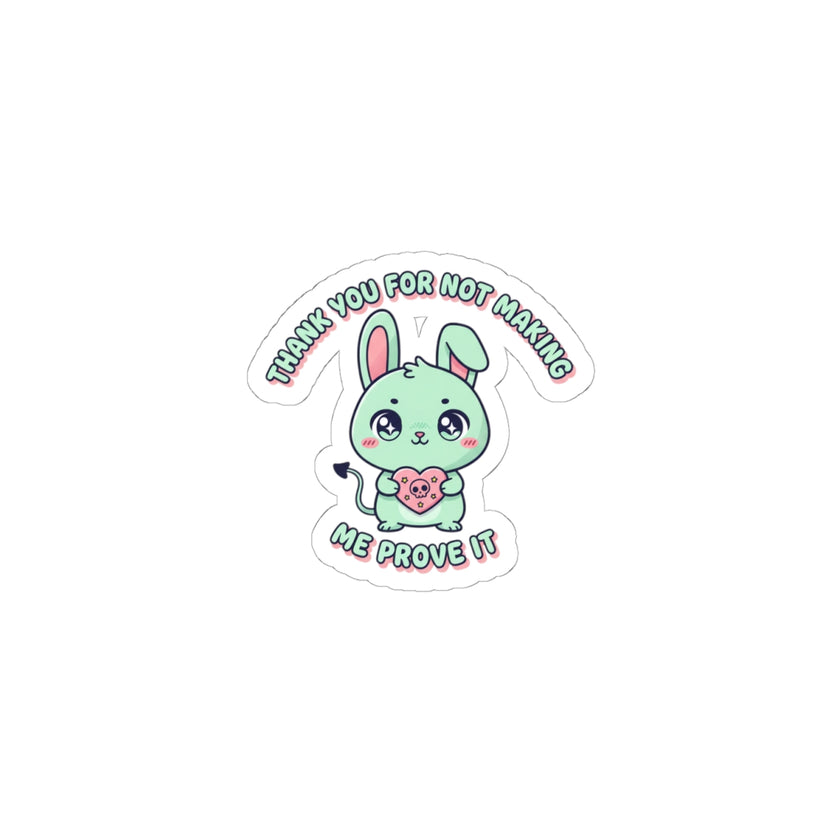Cute Menacing Bunny Sticker | Soft Threat kawaii, pastel sarcastic