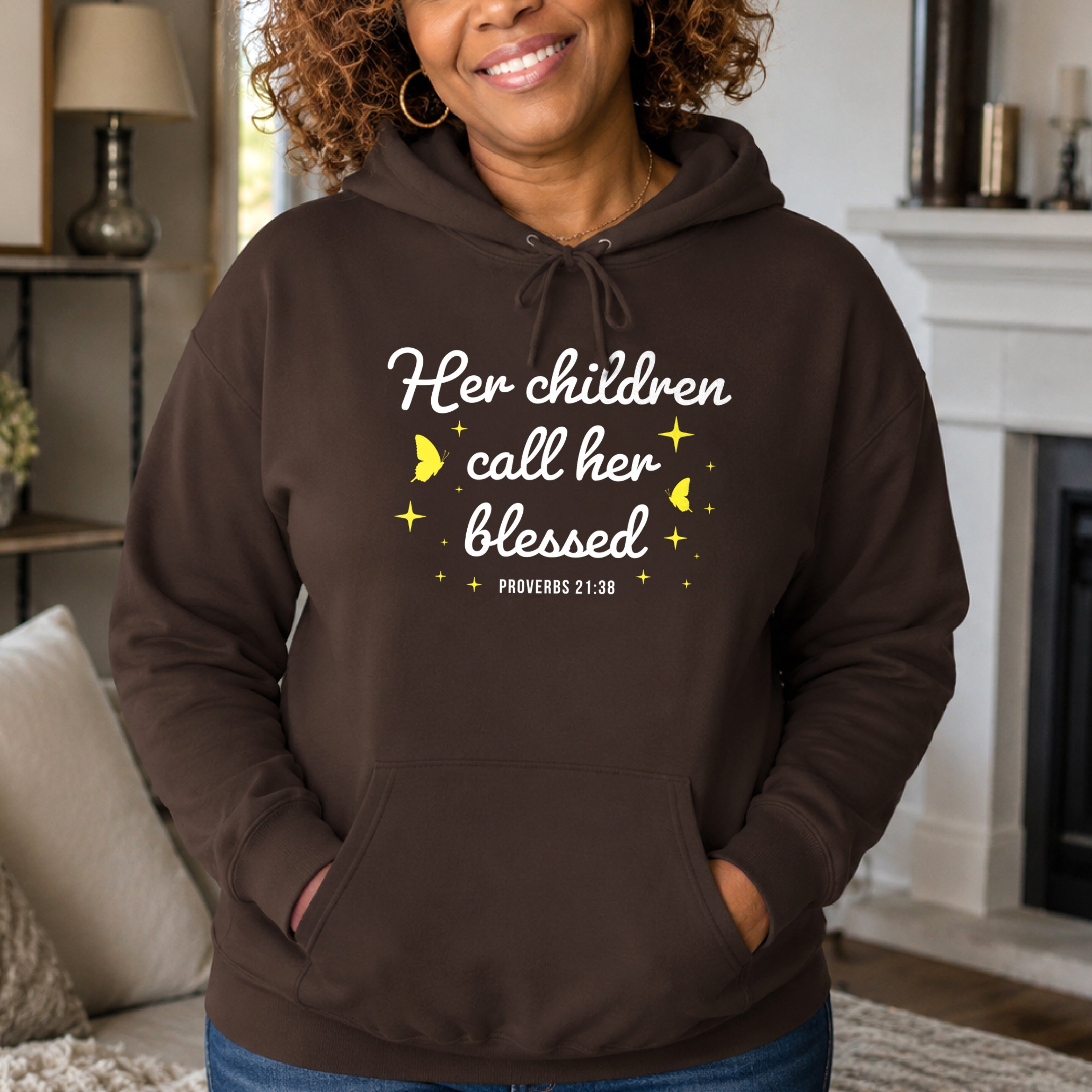 Her Children Call Her Blessed Hoodie Christian Mom Gift