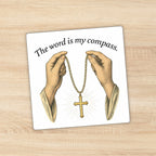 The Word Is My Compass Square Sticker Pastor Gift