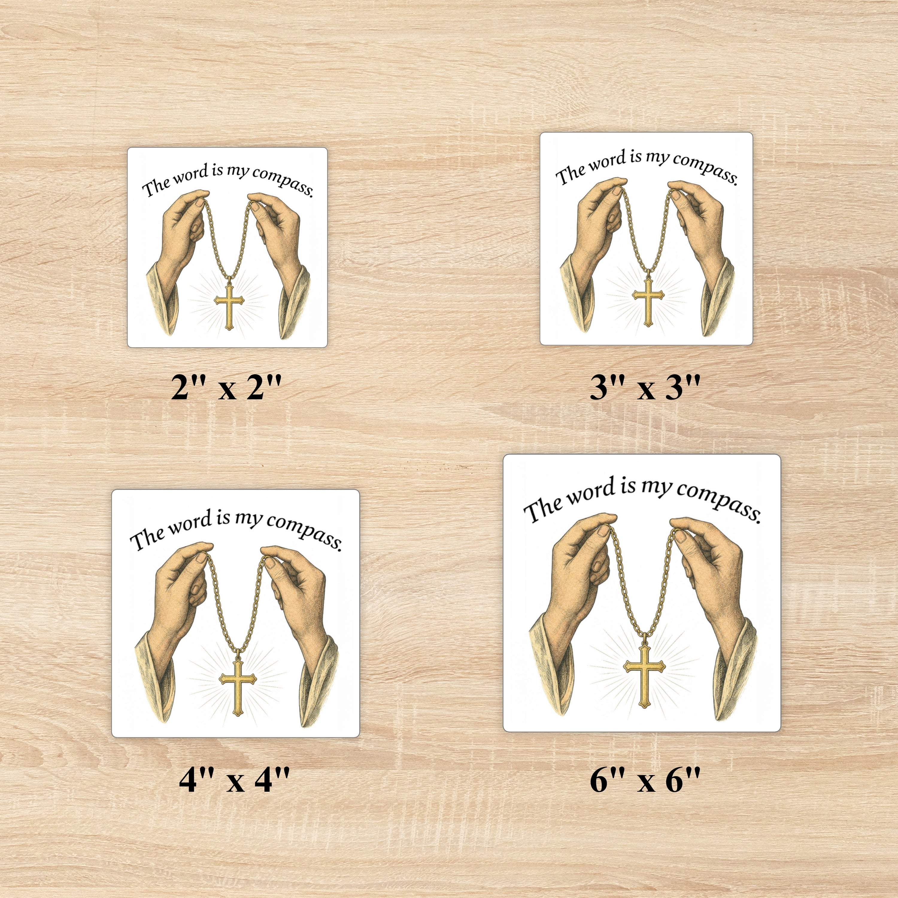 The Word Is My Compass Square Sticker Pastor Gift